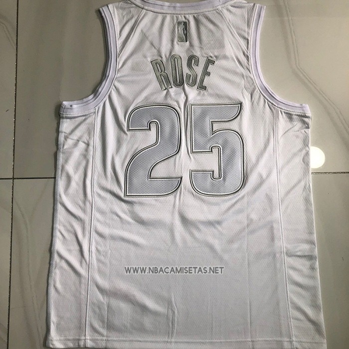 Camiseta Detroit Pistons Derrick Rose NO 25 MVP Blanco